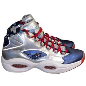 Reebok Question Mid Iverson x Harden Mens Size 12 Silver Athletic Shoes Sneakers